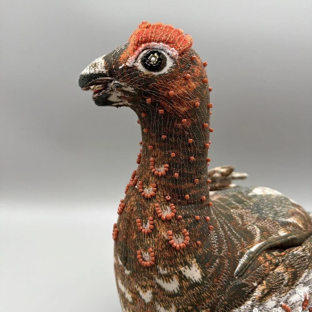 NWT John Derian Target Fall Of 2025 Beaded Grouse Shaped Pillow 11